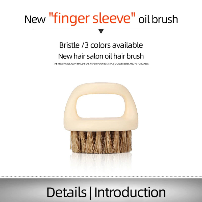 Professional Beard Brush for Men - Boar Bristle Brush Beard Cleaning Brush Small and Round - Black Handle Bristle Comb