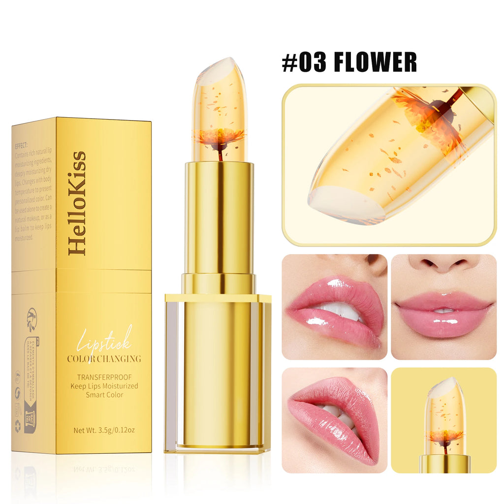 Hellokiss Crystal Color-Changing Petal Lipstick for Women Moisturizes Long-Lasting and Non-Sticky Cup Lip Balm