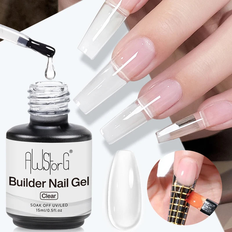 AWStorG 15ML Pink Color Gel Nail Polish Fantastic Adhesion Consistency Ultra Gorgeous Color Soak Off UV LED Semi Permanent Gel