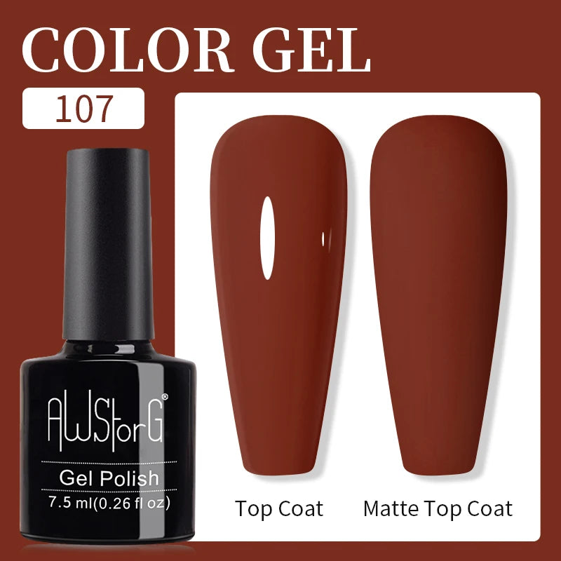 AWStorG 15ML Pink Color Gel Nail Polish Fantastic Adhesion Consistency Ultra Gorgeous Color Soak Off UV LED Semi Permanent Gel