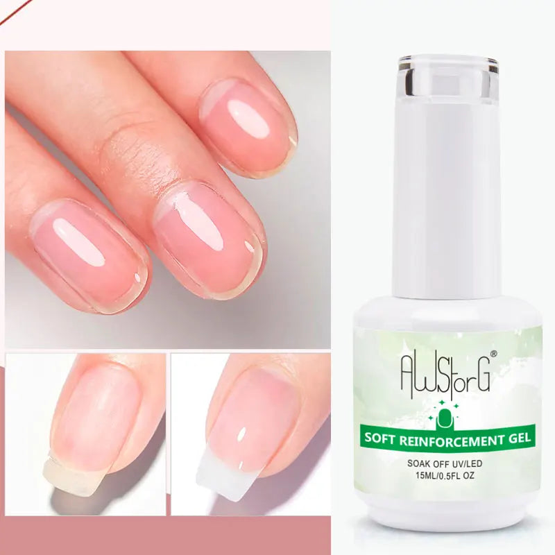 AWStorG 15ML Pink Color Gel Nail Polish Fantastic Adhesion Consistency Ultra Gorgeous Color Soak Off UV LED Semi Permanent Gel