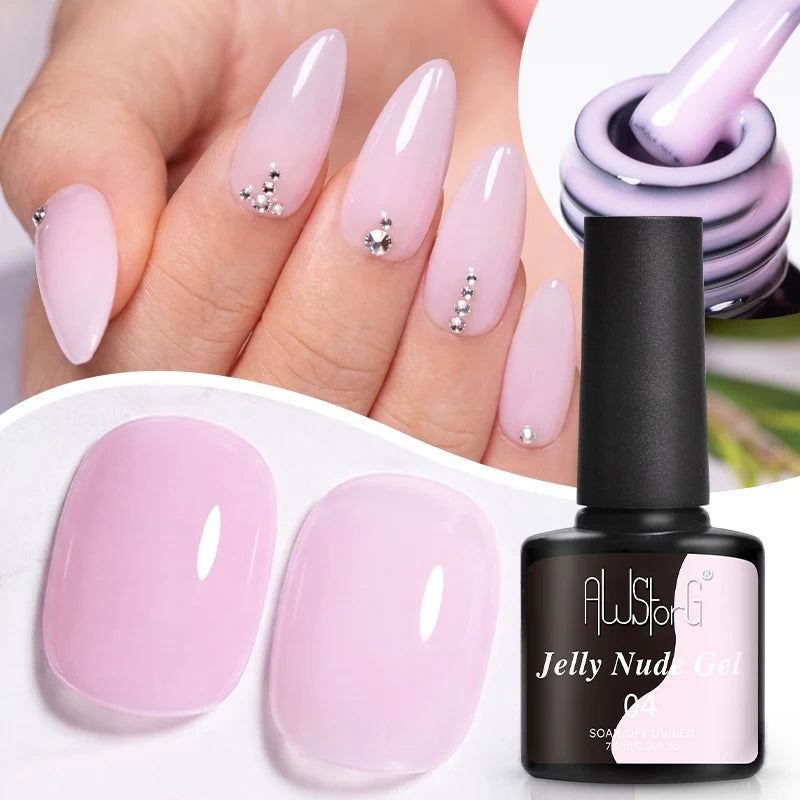 AWStorG 15ML Pink Color Gel Nail Polish Fantastic Adhesion Consistency Ultra Gorgeous Color Soak Off UV LED Semi Permanent Gel
