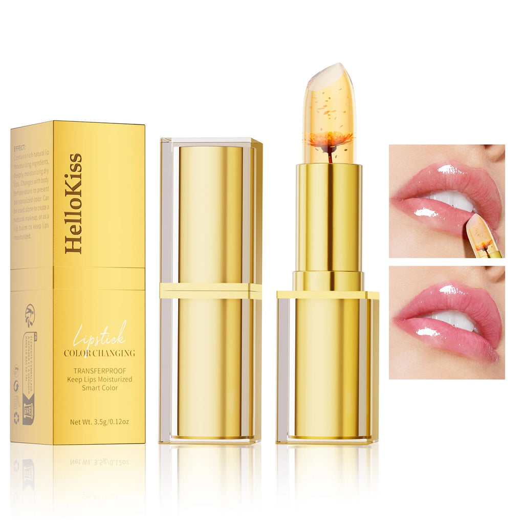 Hellokiss Crystal Color-Changing Petal Lipstick for Women Moisturizes Long-Lasting and Non-Sticky Cup Lip Balm