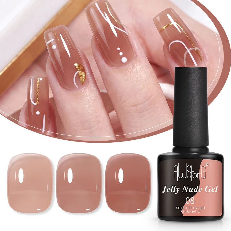 AWStorG 15ML Pink Color Gel Nail Polish Fantastic Adhesion Consistency Ultra Gorgeous Color Soak Off UV LED Semi Permanent Gel