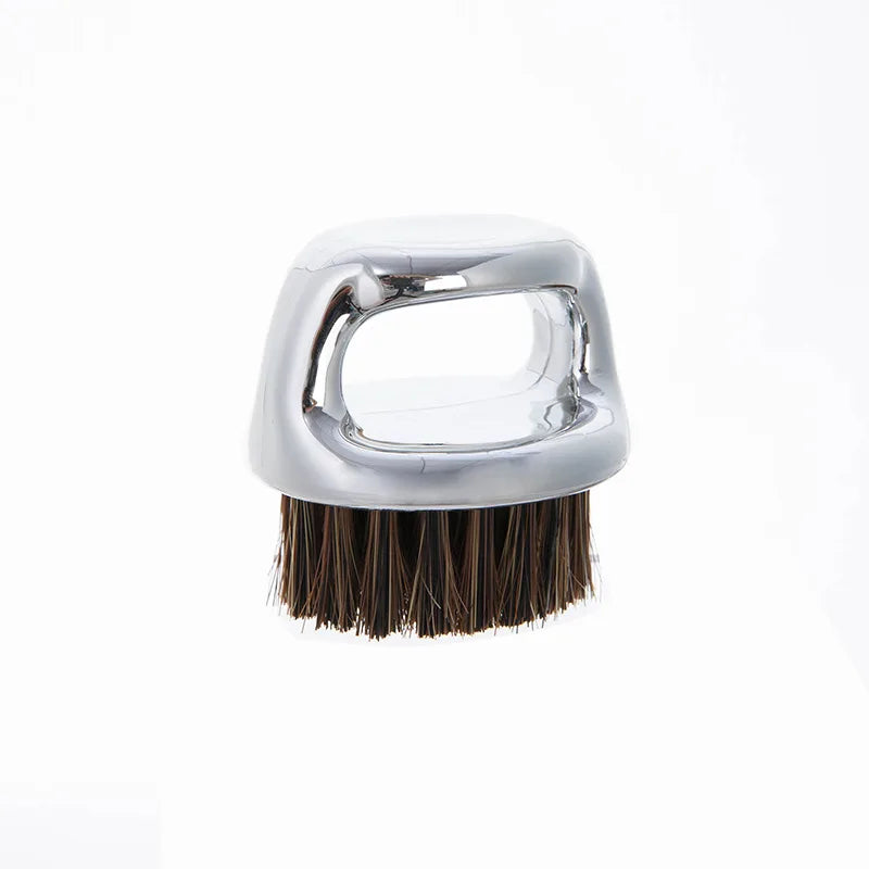 Professional Beard Brush for Men - Boar Bristle Brush Beard Cleaning Brush Small and Round - Black Handle Bristle Comb