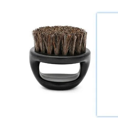 Professional Beard Brush for Men - Boar Bristle Brush Beard Cleaning Brush Small and Round - Black Handle Bristle Comb