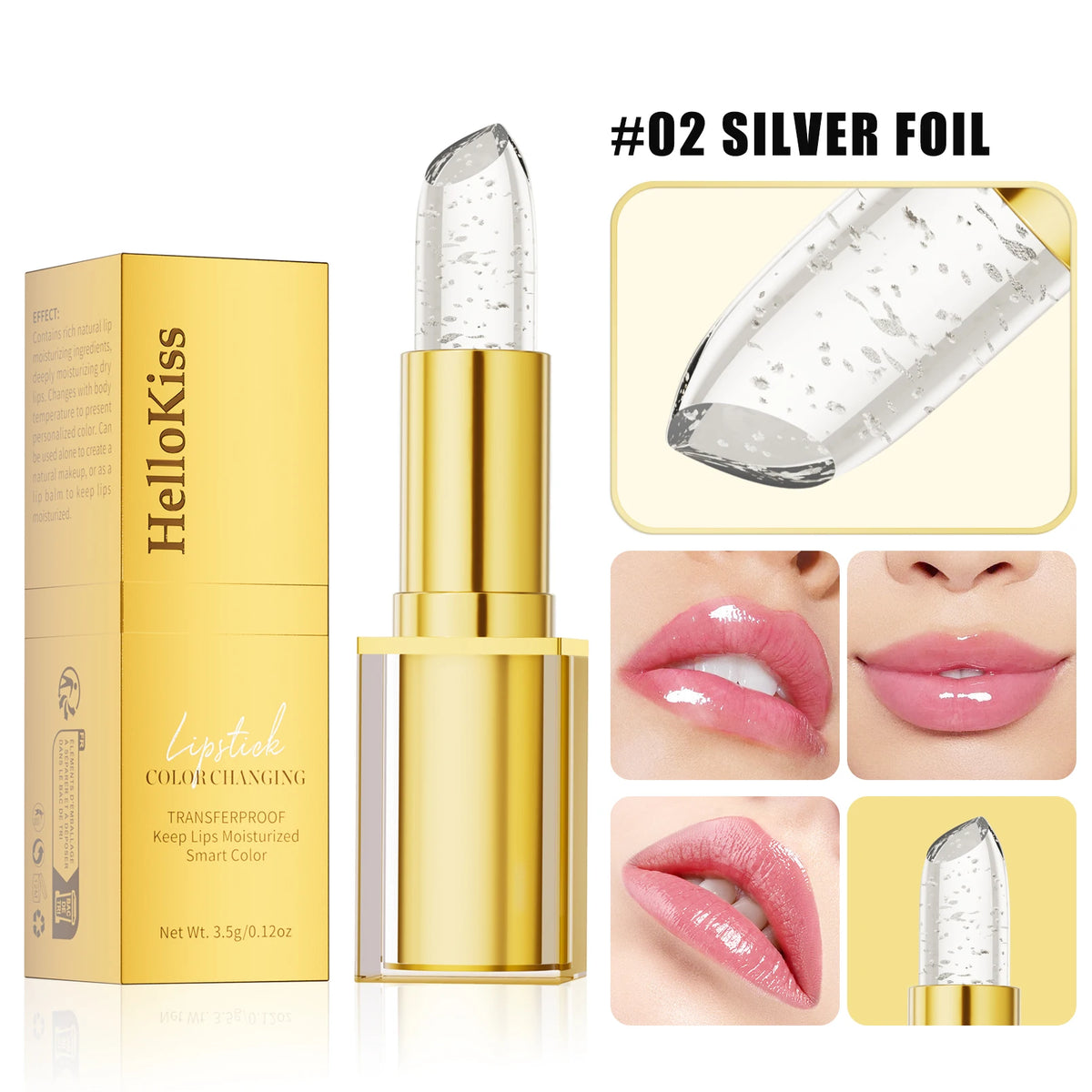 Hellokiss Crystal Color-Changing Petal Lipstick for Women Moisturizes Long-Lasting and Non-Sticky Cup Lip Balm