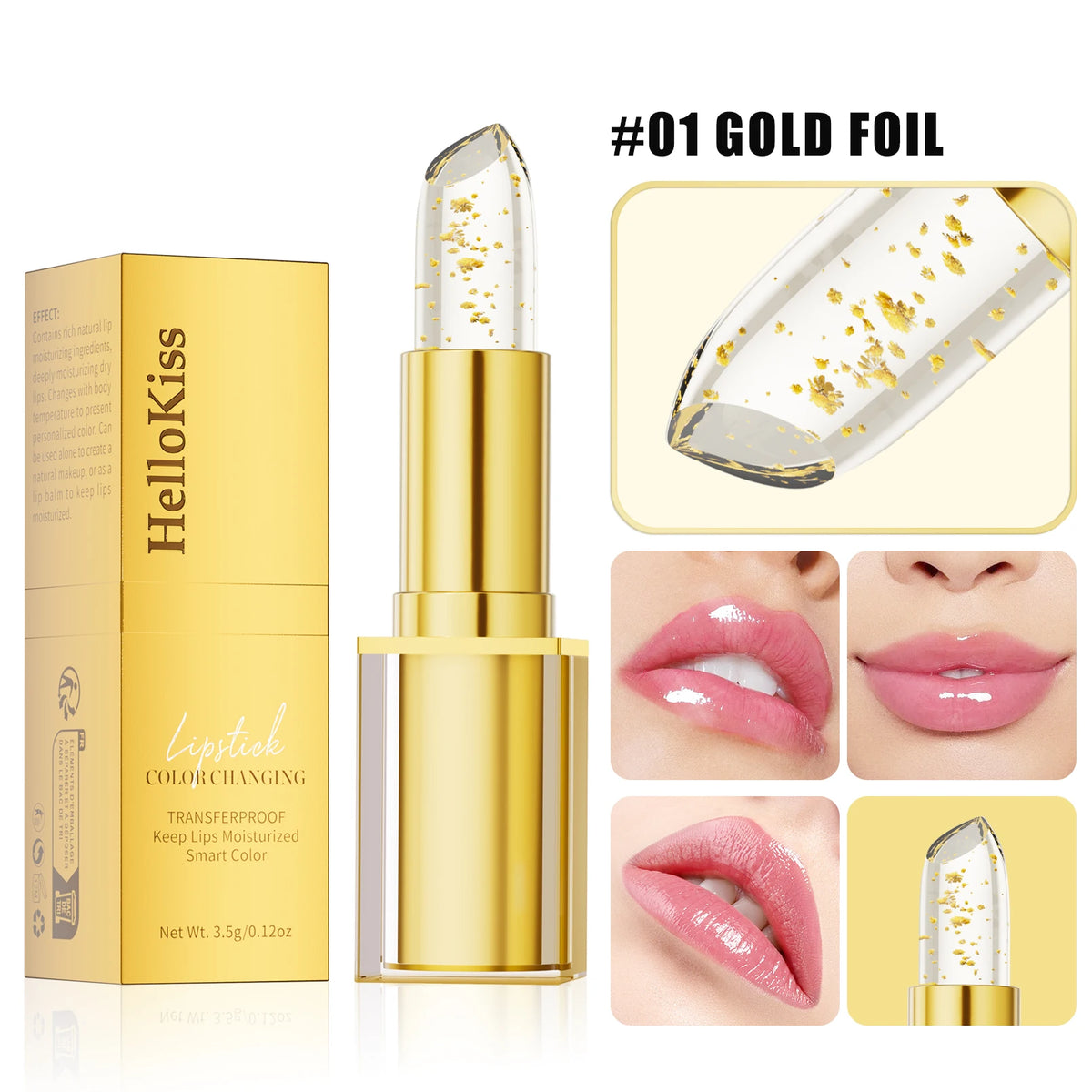 Hellokiss Crystal Color-Changing Petal Lipstick for Women Moisturizes Long-Lasting and Non-Sticky Cup Lip Balm