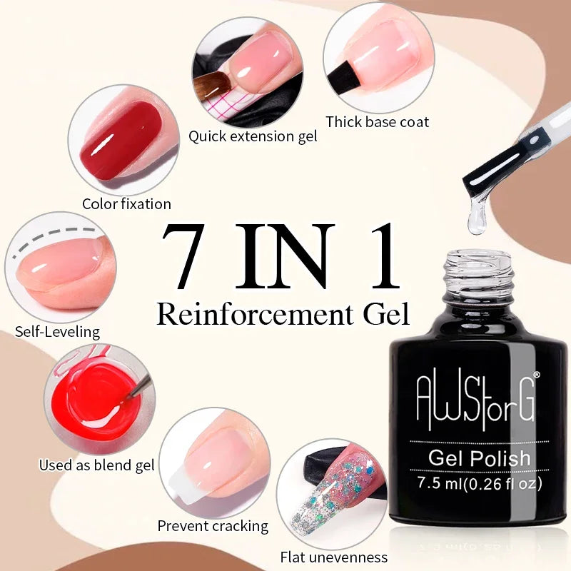 AWStorG 15ML Pink Color Gel Nail Polish Fantastic Adhesion Consistency Ultra Gorgeous Color Soak Off UV LED Semi Permanent Gel