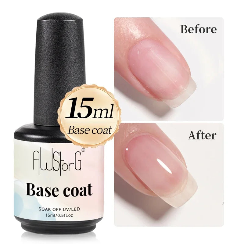 AWStorG 15ML Pink Color Gel Nail Polish Fantastic Adhesion Consistency Ultra Gorgeous Color Soak Off UV LED Semi Permanent Gel