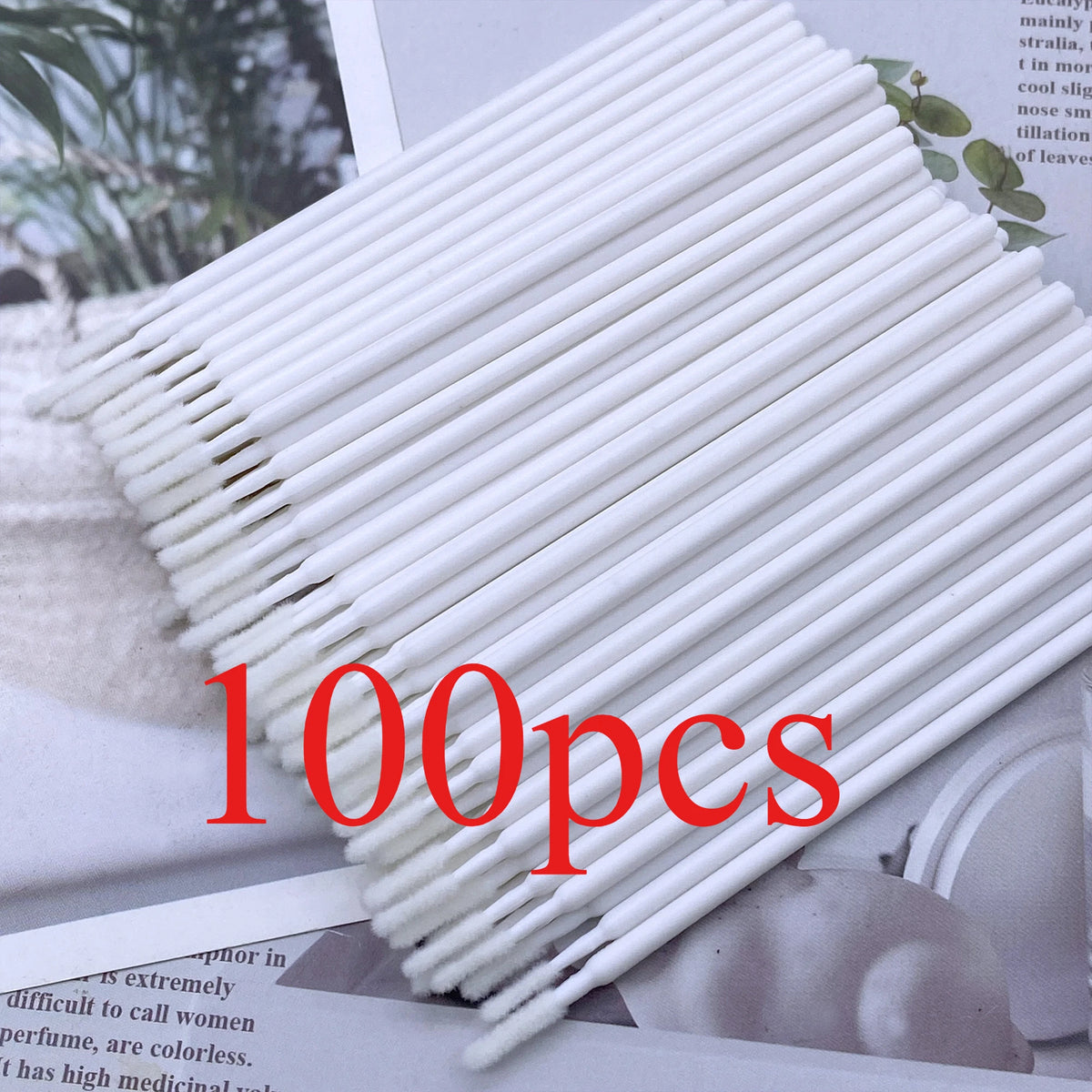 100/500pcs Eyelash Cleaning Brush Lash Extension Micro Cotton Swab Individual Eyelashes Microbrush Beauty Makeup Clean Remover