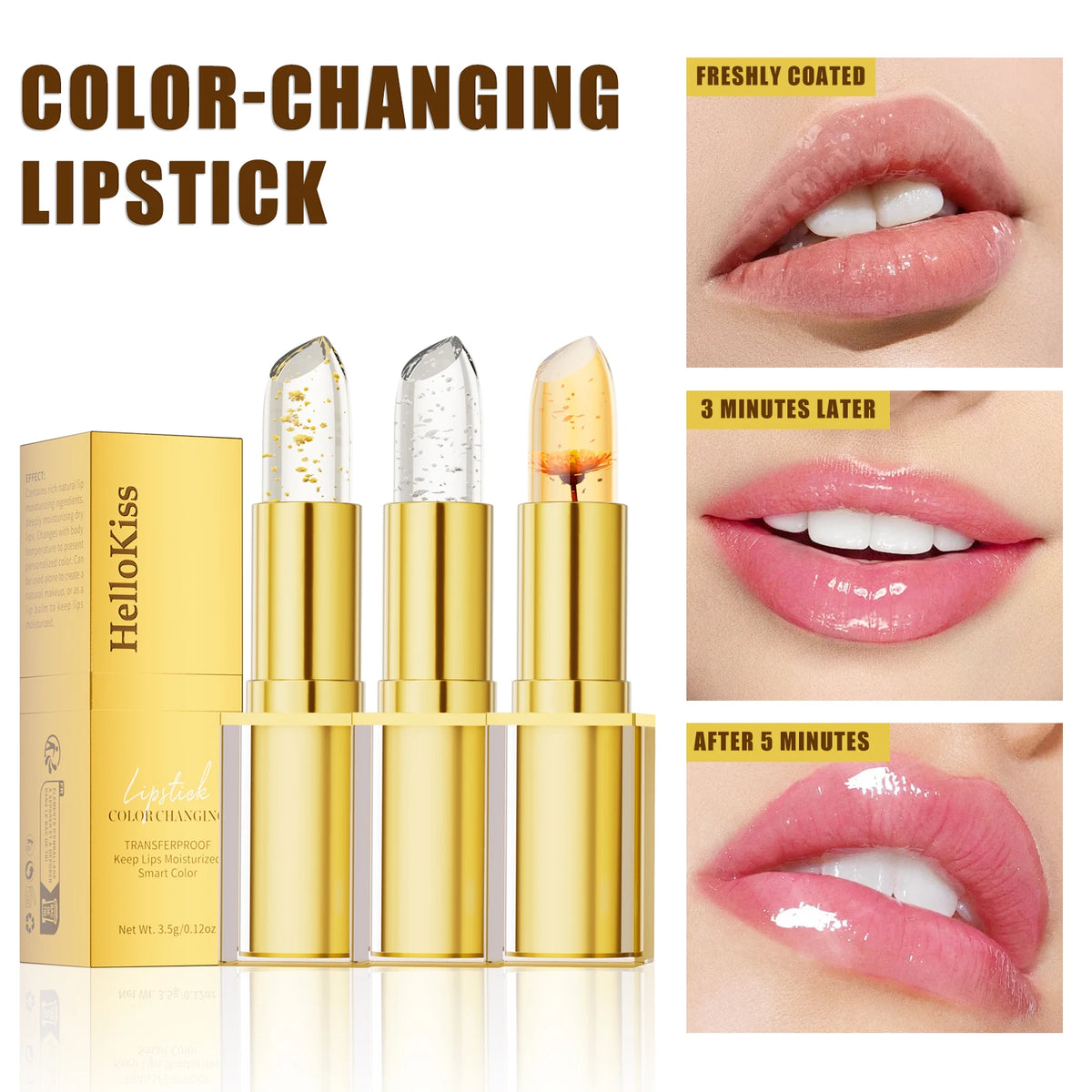 Hellokiss Crystal Color-Changing Petal Lipstick for Women Moisturizes Long-Lasting and Non-Sticky Cup Lip Balm