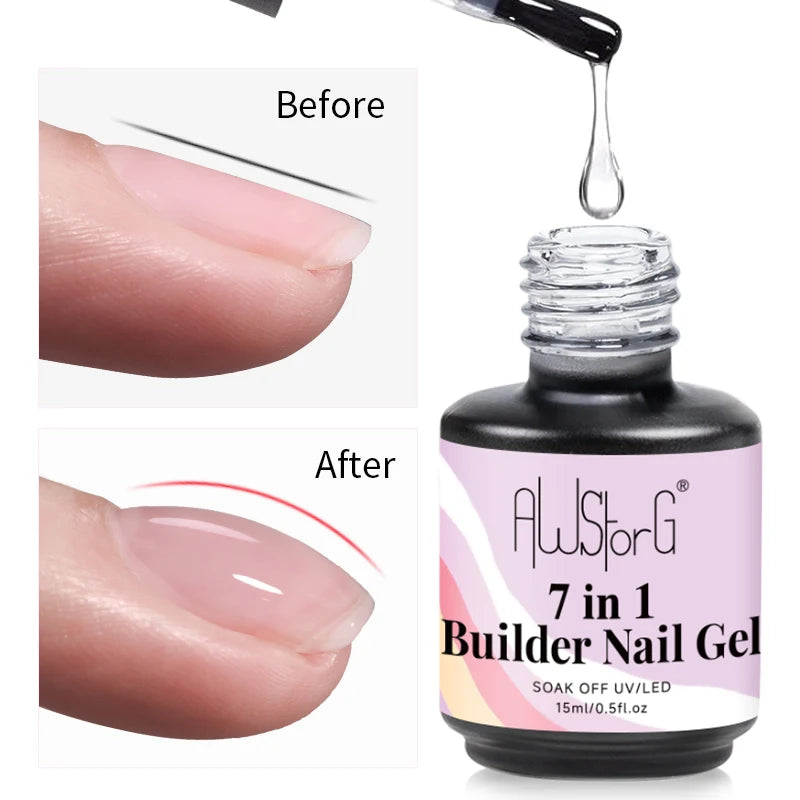 AWStorG 15ML Pink Color Gel Nail Polish Fantastic Adhesion Consistency Ultra Gorgeous Color Soak Off UV LED Semi Permanent Gel