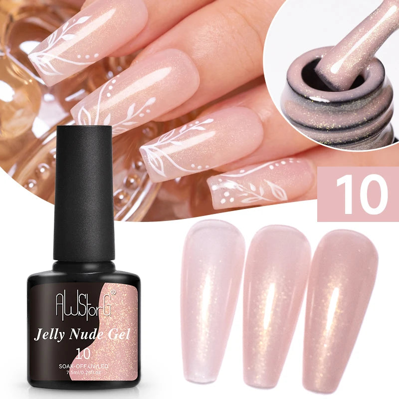 AWStorG 15ML Pink Color Gel Nail Polish Fantastic Adhesion Consistency Ultra Gorgeous Color Soak Off UV LED Semi Permanent Gel