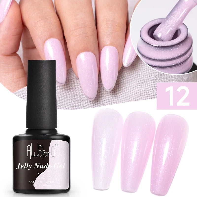 AWStorG 15ML Pink Color Gel Nail Polish Fantastic Adhesion Consistency Ultra Gorgeous Color Soak Off UV LED Semi Permanent Gel