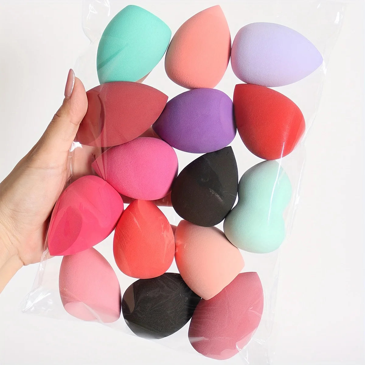 9Pcs Latex-Free Makeup Sponges Set, Wet/Dry Blending Sponge for Liquid Cream Powder, All Skin Types, Random Colors/Shapes