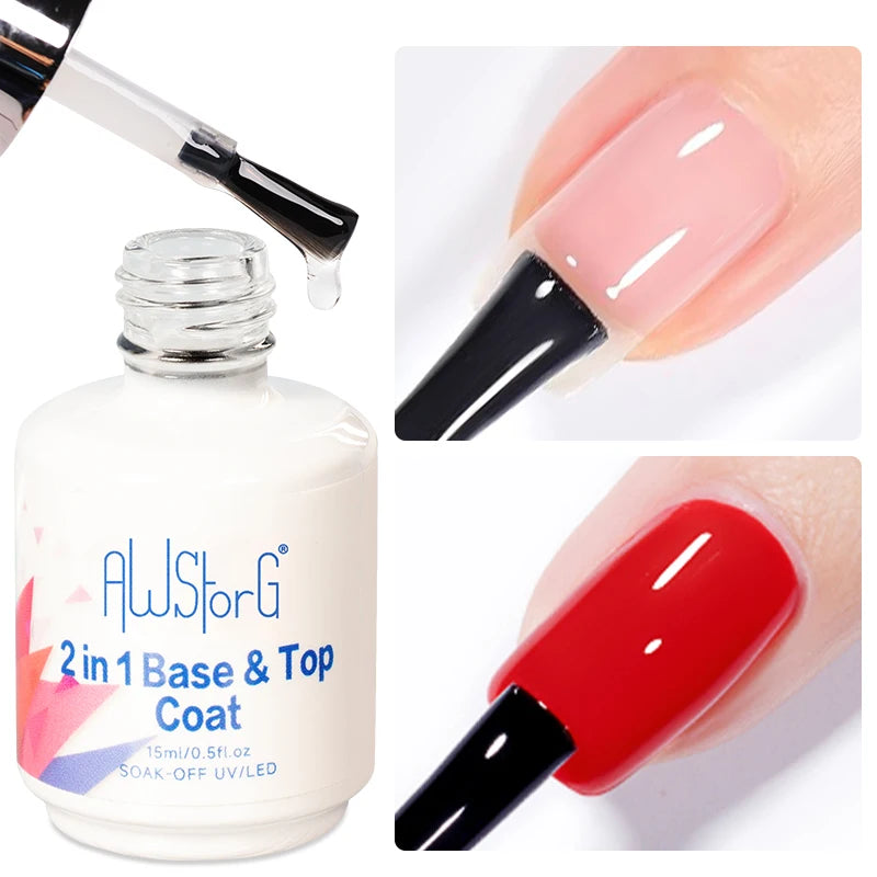 AWStorG 15ML Pink Color Gel Nail Polish Fantastic Adhesion Consistency Ultra Gorgeous Color Soak Off UV LED Semi Permanent Gel