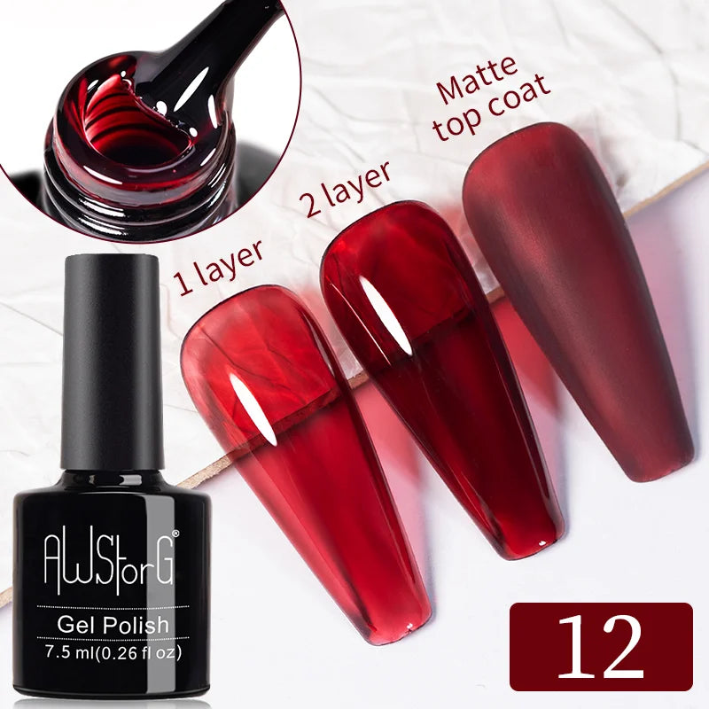AWStorG 15ML Pink Color Gel Nail Polish Fantastic Adhesion Consistency Ultra Gorgeous Color Soak Off UV LED Semi Permanent Gel