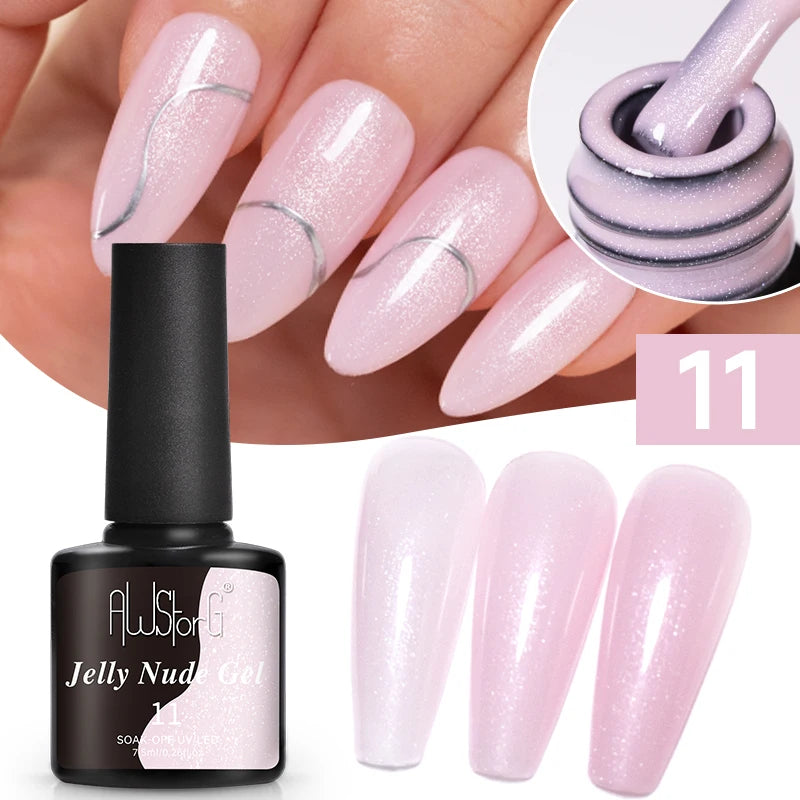 AWStorG 15ML Pink Color Gel Nail Polish Fantastic Adhesion Consistency Ultra Gorgeous Color Soak Off UV LED Semi Permanent Gel