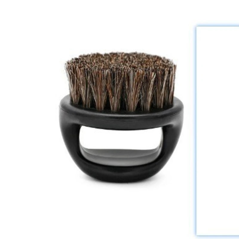 Professional Beard Brush for Men - Boar Bristle Brush Beard Cleaning Brush Small and Round - Black Handle Bristle Comb