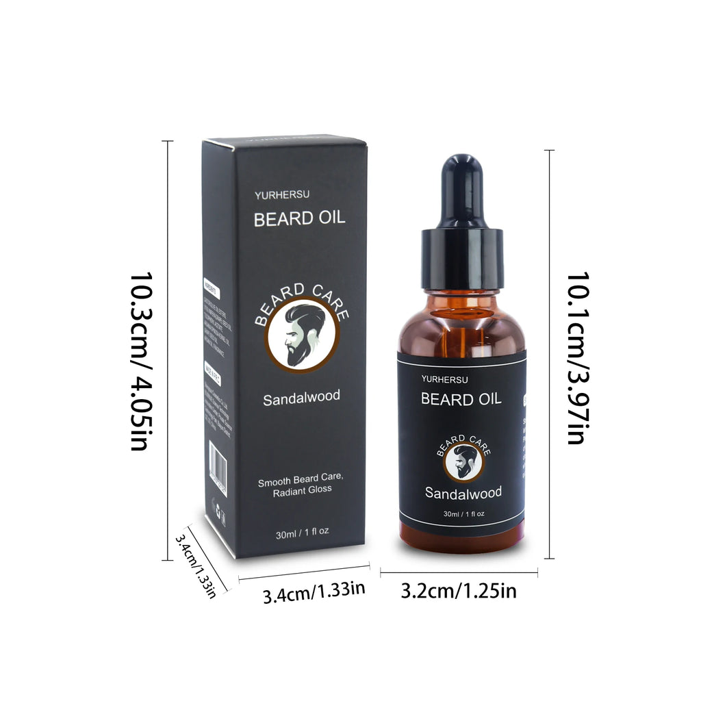 YURHERSU 30ml New Facial Hair and Beard Growth Oil Is Suitable for Men's Thick, Soft, Smooth, Nutritious Beard Oil Beard Care