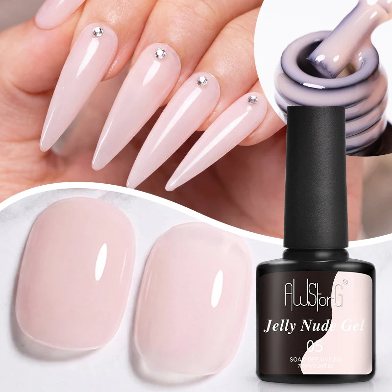 AWStorG 15ML Pink Color Gel Nail Polish Fantastic Adhesion Consistency Ultra Gorgeous Color Soak Off UV LED Semi Permanent Gel